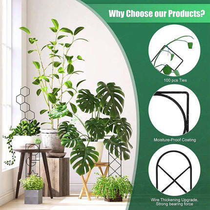 Climbing Plant Trellis Plant Support Garden Stake Stand Climbing Rack Iron Flower Trellis Frame Stand Holder Garden Decor