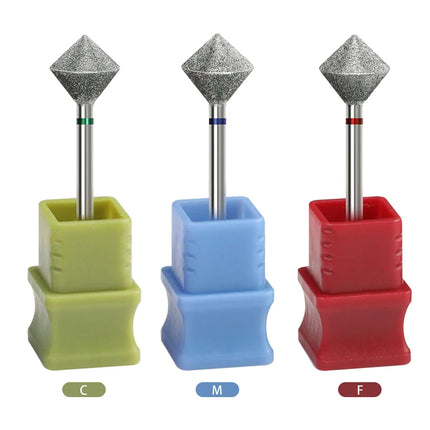 1/2Pcs C Radians Diamond Nail Drill Bit Milling Cutter Nail Edge Trimming Tool Diamond Sand Polishing Manicure Accessories