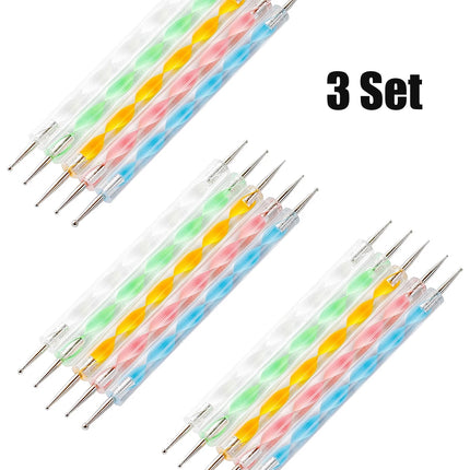 5pcs Nail Art Brushes Set Dotting Pen Detailing Brush Dotting/Dripping Tool Double-Ended Dotting Tool Polka Dot Brush
