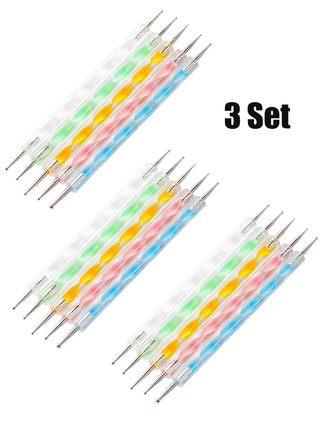 5pcs Nail Art Brushes Set Dotting Pen Detailing Brush Dotting/Dripping Tool Double-Ended Dotting Tool Polka Dot Brush