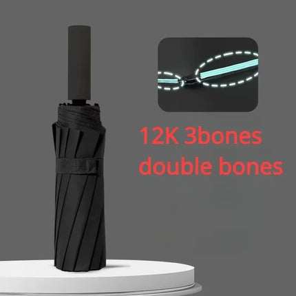 60Bones Super Windproof Umbrella All Weather Umbrellas Large Size Men Automatic Business Umbrella UV Protection Women Sunshade
