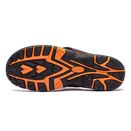 Jumpmore Summer Flip Flops Men Shoes Outdoor Fashion PU Leather Flat Shoes Beach Holiday Shoes Size 40-50