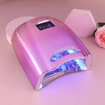 Hot Selling Nail Supply Gradient Purple Nail Lamp Pro Cure Cordless 128w LED UV Lamp New Trend