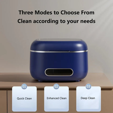 Lenovo Ultrasonic Cleaning Machine 3Speed Timed Deep Cleaning USB Charging Jewelry Cleaner Dentures Retainer Mouth Guard Aligner