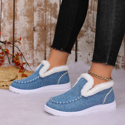 Women's casual fashion cotton boots, fleece-lined and thickened for warmth, stylish and lightweight.