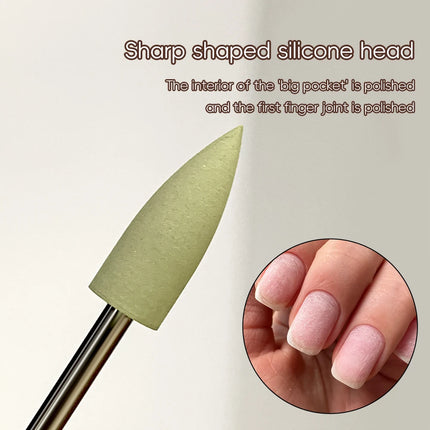 1PCS Round/Pointed Tip Silicone Polishing Bit Electric Manicure Machine Nail Drill Access Nail Buffing Tips Nail Detail Tools