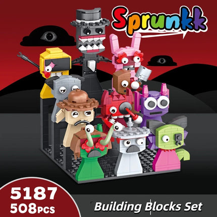 Moc Game Sprunki Building Blocks Horror Anime Music Game 2 in 1 Friends Figures Bricks Toys Sets Birthday Christmas Gifts