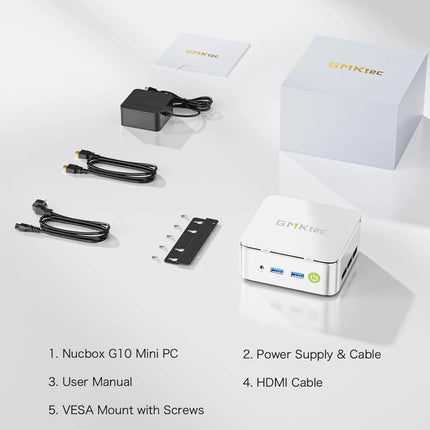 GMKtec G10 Mini PC AMD Ryzen 5 3500U (Beats N150/N97) 2.5GbE NIC LAN Desktop Mini Computers WiFi 5, Type-C, Triple 4K Display