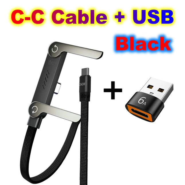 USB Typ C Flachladekabel C Kick Kabel Ständer Unsichtbarer Halter Faltbarer Telefonhalter 240W Ladehalterung für iPhone