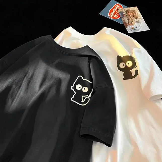 Female Casual Printing O-neck Short Sleeve T-Shirt 2025 New Summer Trend All-match Loose Cartoon - product image 2