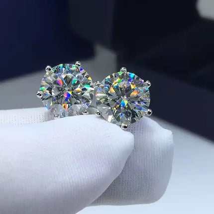 [Moissanite Earrings Gift] Moissanite Earrings, 1 pair S925 – Perfect for celebrating parties with friends, family, and classmates. Suitable for everyday wear, anniversaries, holidays, and birthdays.