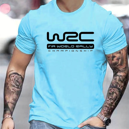 Men's summer  pure cotton fashionable casual sports loose letter pattern printed round neck short sleeved T-shirt top