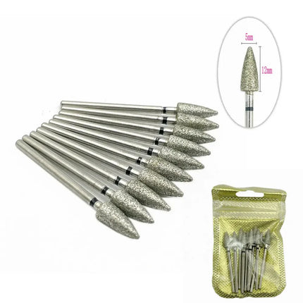 10pcs Nail Milling Cutter Set Diamond Stone Electric Manicure Drills Nail Drill Cuticle Clean Bits Burr Accessories Nail Art