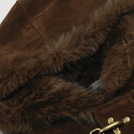 PFHQ American Style Men's Cotton Coats Hooded Faux Fur Metal Single Breasted Loose Solid Color Male Winter New Jackets CPG4887