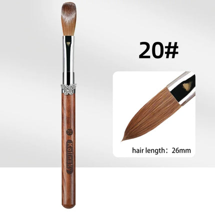 100% Pure Kolinsky Acrylic Brush UV Gel Carving Nail Brush Sandalwool Handle Zircon Butterfly Manicuring Nail Tool Size 2#-20#