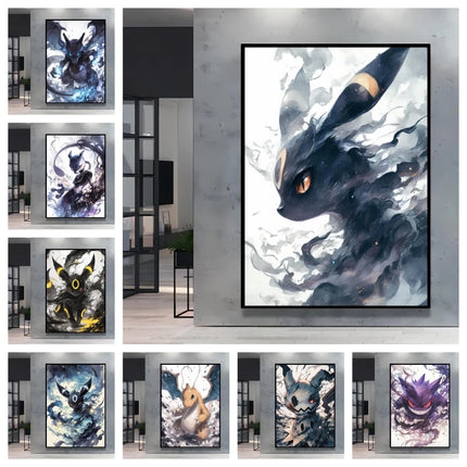 Stylish Pokemon Umbreon Decorative High Quality Canvas Painting Available in Multiple Sizes Suitable for Different Home Spaces