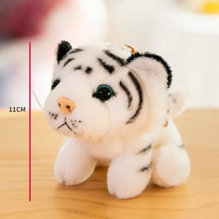 Cute Animal Plush KeyChains Stuffed Panda Little Tiger Key Chain Pendant Simulation Tiger Doll Plush Toy  Gifts