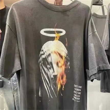 Washed Saint T-Shirt Men Women Best Quality Tee Tops Vintage T Shirt