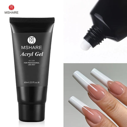 MSHARE Poly Nails Acryl Gel 60ml Builder UV Led Acrylgel Nails Extensions Acrylic Pink White Clear Acrylatic Hema Tpo Free Gel