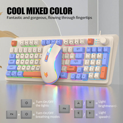 K820 USB Wired Game Keyboard Mouse Set Illuminated Desktop/Laptop Home Office Female Male Keyboard - product image from BSM M