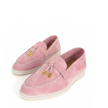 Women's Summer New Casual Hiking Shoes, Women's Deer Leather Driving Hiking Casual Shoes, Flat Loafers, Comfortable Mules