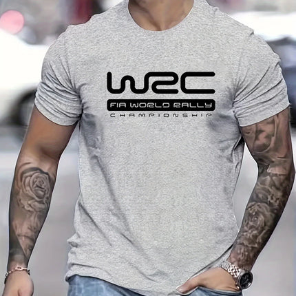 Men's summer  pure cotton fashionable casual sports loose letter pattern printed round neck short sleeved T-shirt top