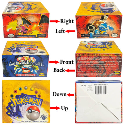 PKM Base Set Booster Box 1999 1st Edition Proxy Game Cards Packs WOTC Sealed Blue Wing Charizard Blastoise Venusaur Packs Toys