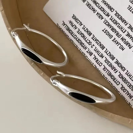 VENTFILLE 925 Sterling Silver Black Agate Rotund Earrings For Women Girl Originality Design Korean Jewelry Party Gifts Dropship