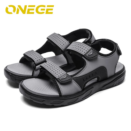 A Pair of Men's Simple Summer Sandals, Wear-Resistant, Non-Slip Beach Shoes, Non-Slip Outdoor Anti-Odor Slippers, Simple, Trendy, Comfortable and Sporty