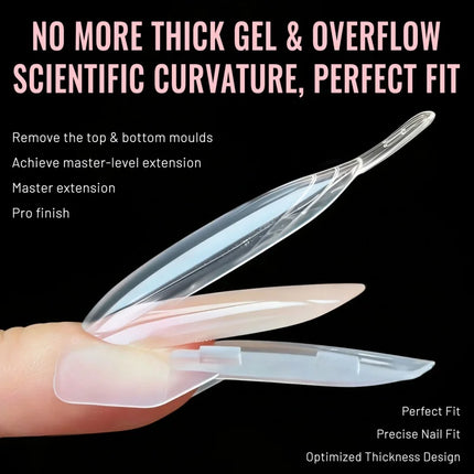 2026 New Sandwich Dual Nail Forms 120pcs Rocket Shape Full Cover Top & Bottom Mold For Nail Art Extension Manicure Kit D