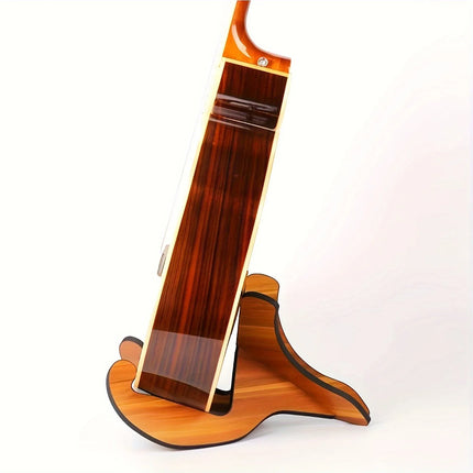 Universal Wooden Guitar Stand - X-Type Padded Holder for Acoustic/Electric/Bass/Ukulele, Portable & Stable