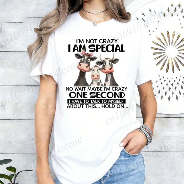 Ich bin nicht verrückt, ich bin besonders – Grafik-T-Shirt für Damen, Vintage-Kleidung, Hip-Hop-Streetwear, Kurzarm, Rundhals, lässiges T-Shirt-Oberteil