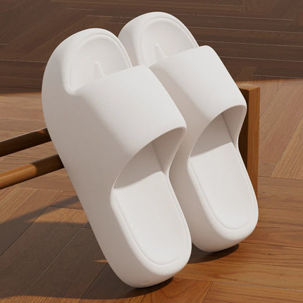 Unisex Non Slip Bathroom Home Slippers Soft Sole EVA Pillow Slides Summer Flat Beach Sandals Woman Thick Platform Cloud Slippers