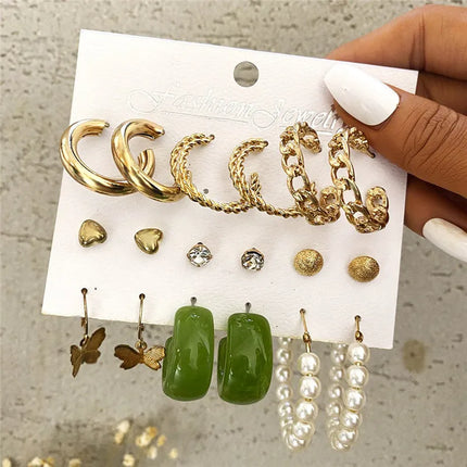 YOBEST Big Gold and Silver Color Heart Earrings for Women, Butterfly Dangle Earring Set, Female Jewelry Gifts, New Fashion, 2025