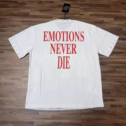 Fashion Brand Mixed Emotion Embroidery Rhinestone American Streetwear Angel Print Hot Diamond Top Tee Men Women Loose T shirts