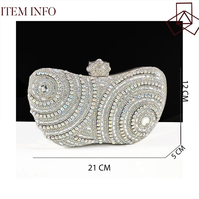 Queena Yan Nigerian Heel Party for Women Silver Color Shoes and Bag Set Rhinestone Handbag Italian Design Wedding INS 2025