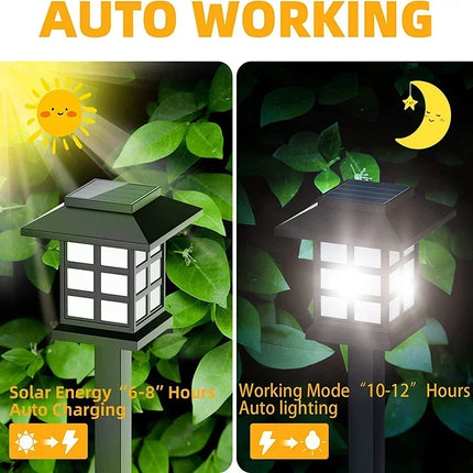 2~12Pcs Solar LED Pathway Lights Outdoor Waterproof Walkway Garden Decor Street Lamp for Landscape Yard Patio Driveway