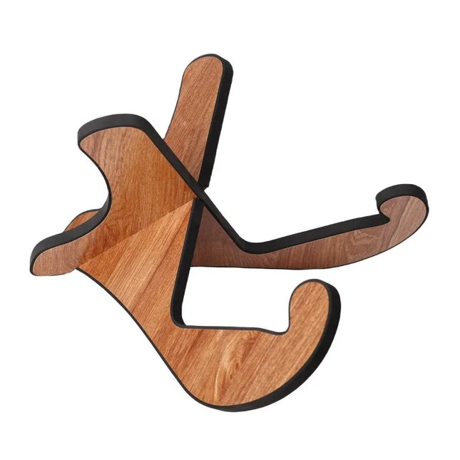 Universal Wooden Guitar Stand - X-Type Padded Holder for Acoustic/Electric/Bass/Ukulele, Portable & Stable