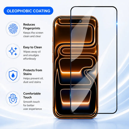 10-1 pcs Tempered Glass for IPhone 17 Pro Max 16 15 14 13 12 11 Promax Plus + Screen Protectors Full Cover Protective Screen Case