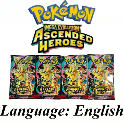 Pokemon Cards Mega Evolution Ascended Heroes English Version Cards Per Pack Rare Trading Cards for Collection Gift 4 Packs