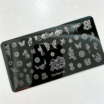 MouTeen263 Nail Stamping Plate Cursive English Word & Phrase Design Nail Art Template Romantic Letter Manicure Printing Tool
