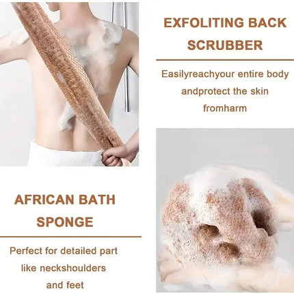 African Exfoliating Sponges Towel Mesh Bath Scrub Washcloth Double Side Wash Bath Loofah for Smooth Skin Back - product image