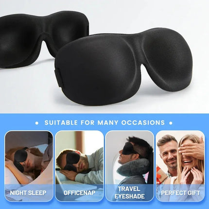 3D Sleep Mask Blindfold Sleeping Aid Soft Memory Foam Eye Mask for Sleeping Travel Light Slaapmasker Eye Cover - product imag