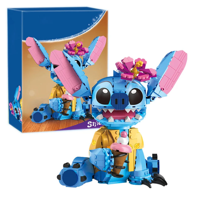 New Stitch Angel CP Building Blocks 2026- Large Piece Cartoon Toys with Moving Ears Kids Assembly Gift for  Boys Girls Birthday