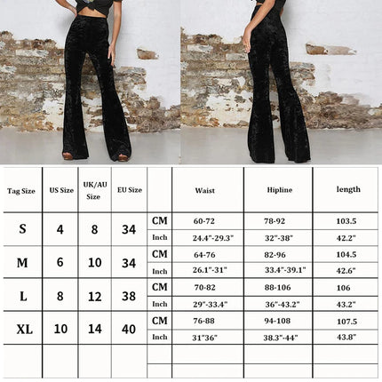 Vintage Velvet Long Flare Pants Women Korean Streetwear Sexy High Waist Trousers Lady Casual Velour Red Black Bell Bottom Pants