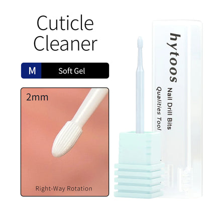 HYTOOS Cuticle Cleaner White Ceramic Nail Drill Bits for Dead Skin Cleaning Tool Pro Manicure Drill Bits for Nail Technicians