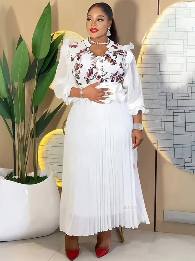 2026 Frühling Chiffon Lange Kleider Elegante Damen Hochzeits Geburtstagsparty Ballkleid Plissiertes Maxikleid Afrikanische Kleidung Dubai Abaya Kaftan