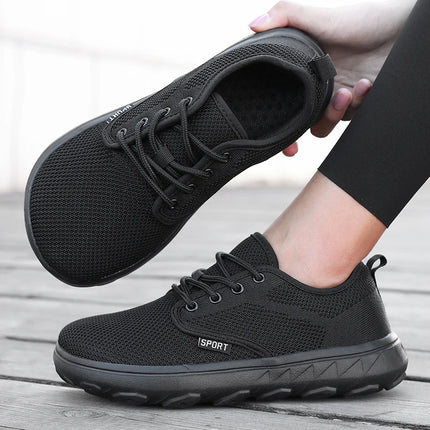 Wide Toe Women Platform Shoe Breathable Knitted Mesh Comfortable Barefoot Casual Versatile Soft Sole Wide Shoes Walking Sneakers