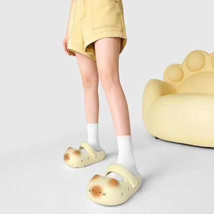New Anti-Slip Cat Paw Slippers Summer Clogs Woman Novelty Animal Designer Slides  Garden Shoes for Women Mary Jane EVA Slipper