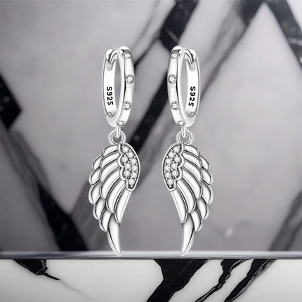 Orstarry 925 Sterling Silver Sparkling Wings Earrings Original Jewelry Drop Earrings Women Jewelry Party Trendy Anniversary Gift